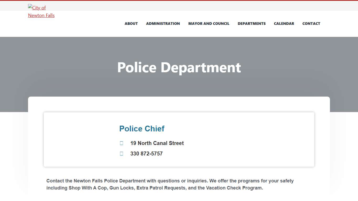 Police Department - City of Newton Falls